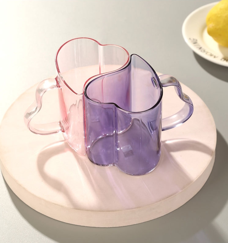 Single-layer glass cup, good-looking, microwaveable household simple and creative couple cup