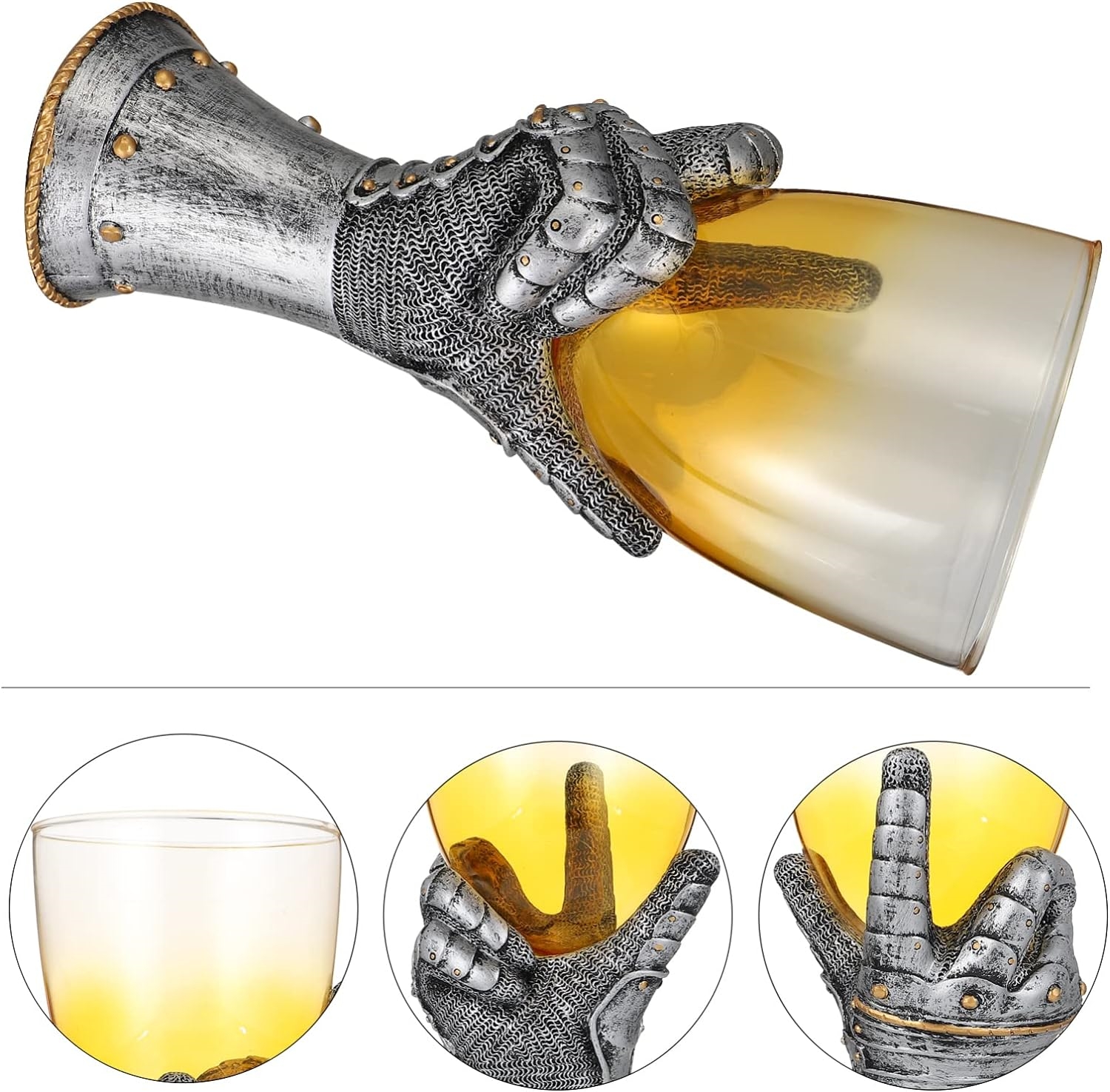 Creative and Novel Magical Knight-Decorated Wine Glass Exquisite and Unique Cocktail Goblet for Family Collection Party