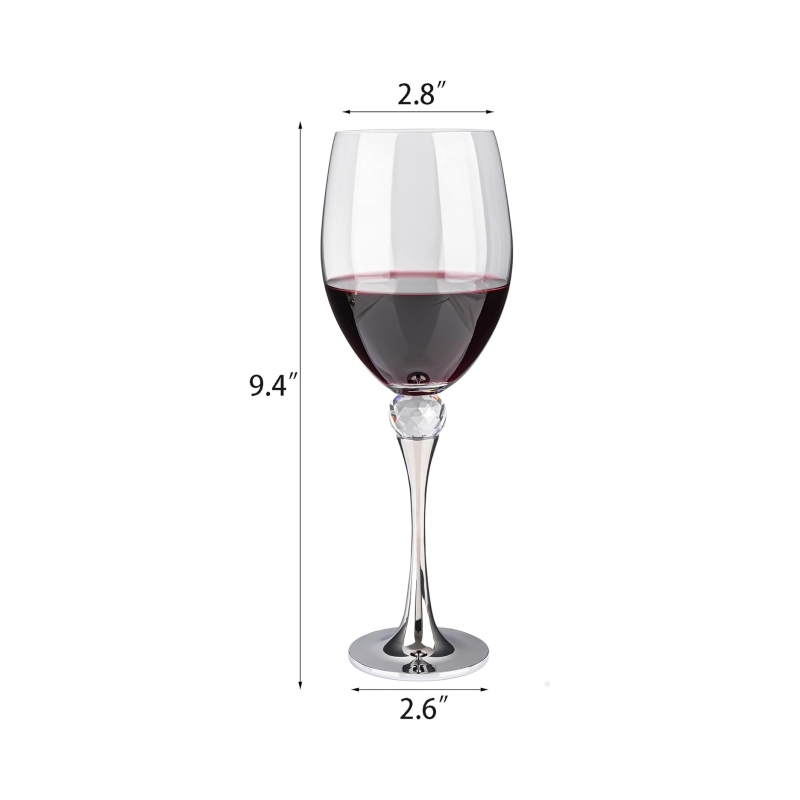 Premium Crystal Wine Glasses with Metal Base - Ideal Gifts for Any Occasion Long Stem Design