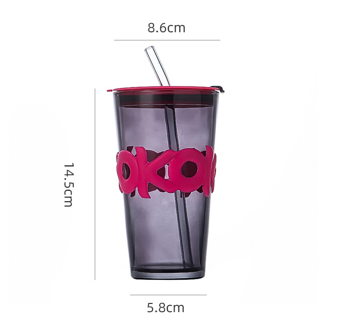 Good-looking Portable Water Cup, Double Drinking Straw, Coffee Cup, Internet Celebrity Souvenir, Opening Event Gift
