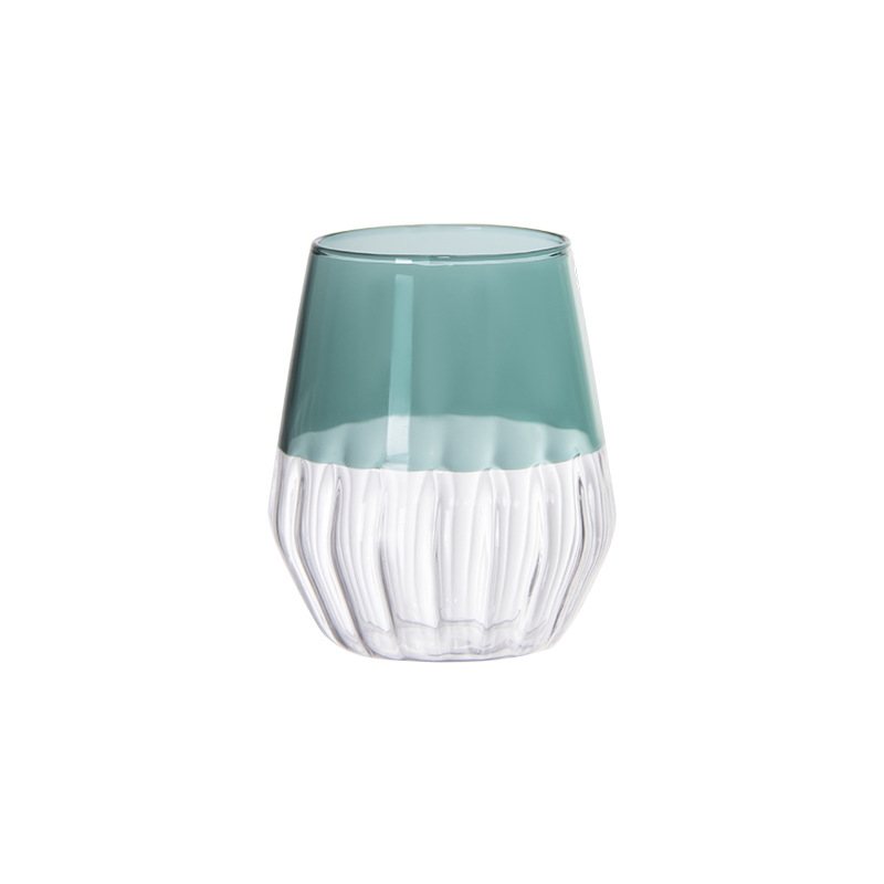 Multi-Purpose Striped Glass Drinking Cups - For Wine, Champagne, Large Drinks, Tea, and Whiskey