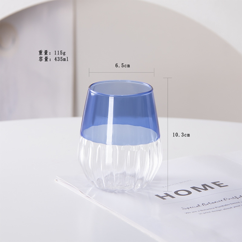 Multi-Purpose Striped Glass Drinking Cups - For Wine, Champagne, Large Drinks, Tea, and Whiskey