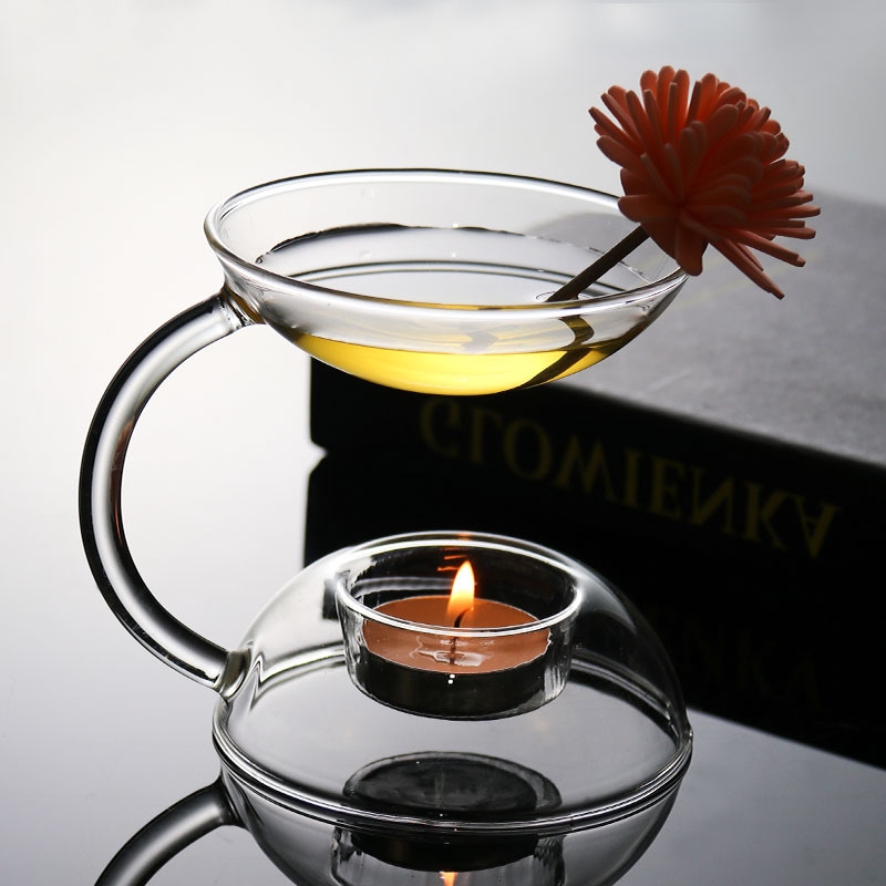 European-Style High-Temperature Resistant Transparent Glass Incense Lamp - Ideal for Home, Hotel & Restaurant, Essential Oil Lamp