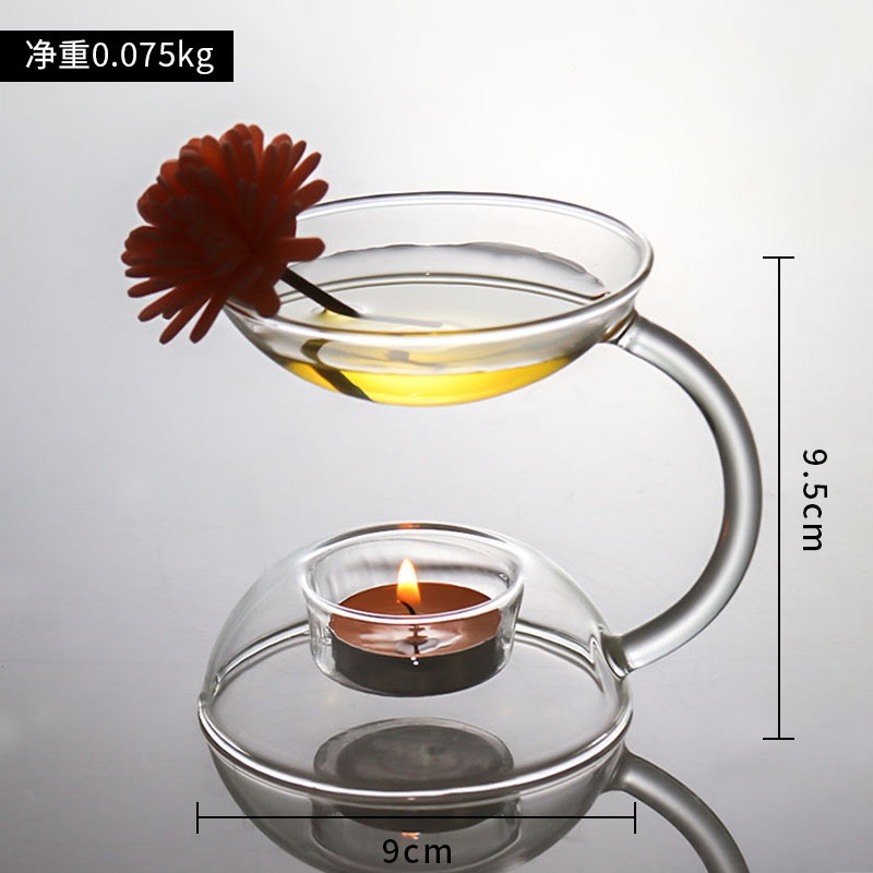 European-Style High-Temperature Resistant Transparent Glass Incense Lamp - Ideal for Home, Hotel & Restaurant, Essential Oil Lamp
