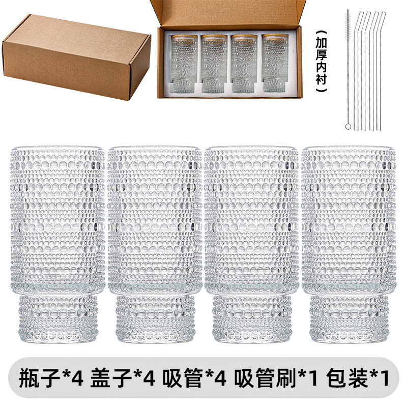 Stanley Cup Glass Tumbler with Straw and Lid – Novelty Glass Drinkware for Easy Sipping