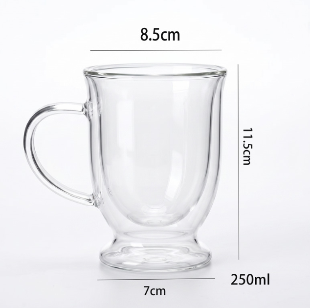 250ml Double Wall Glass Mug Wholesale