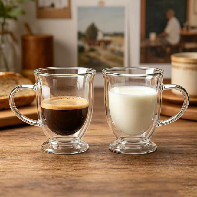 250ml Double Wall Glass Mug Wholesale