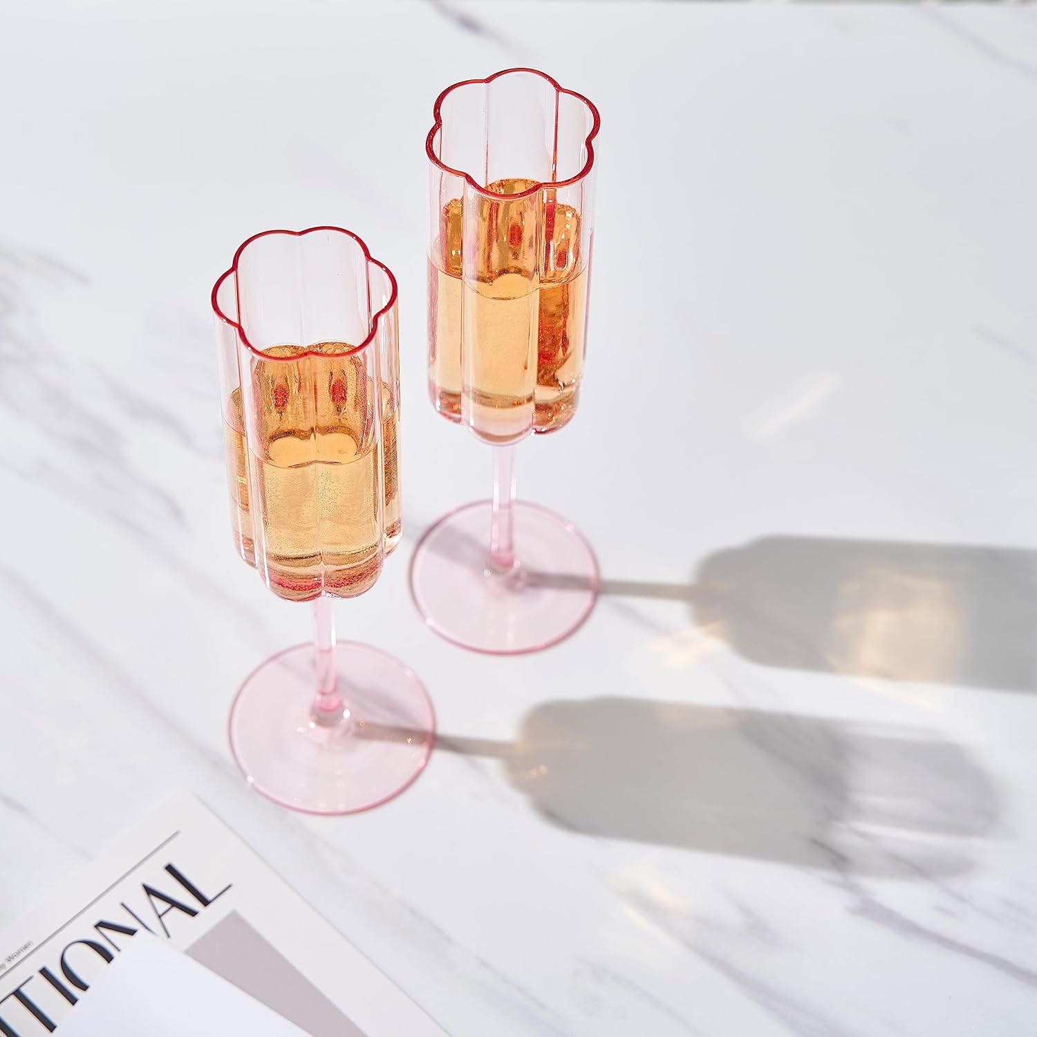 Pink Glass Champagne Flute Wholesale