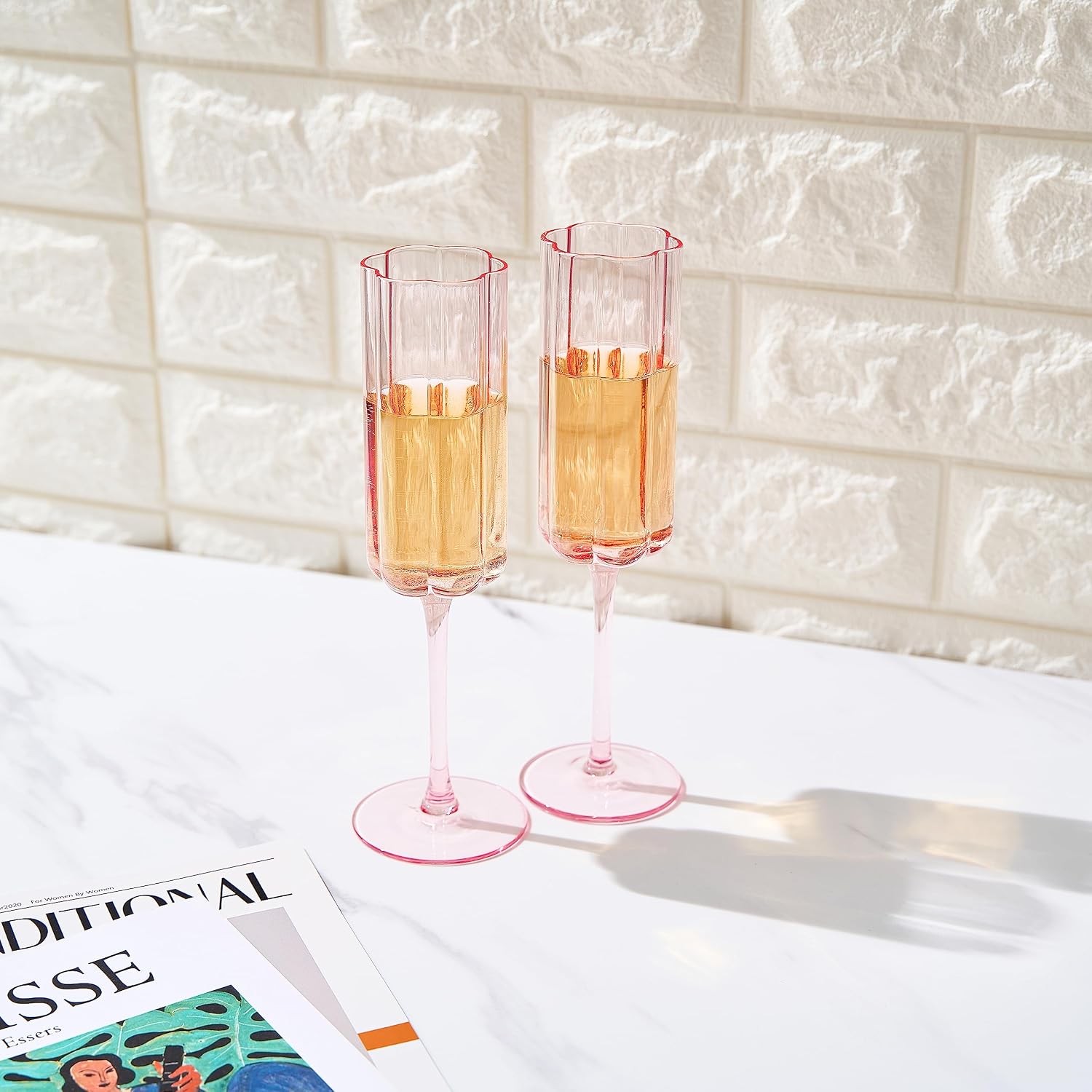Pink Glass Champagne Flute Wholesale