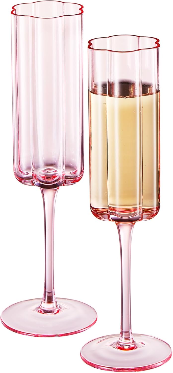 Pink Glass Champagne Flute Wholesale