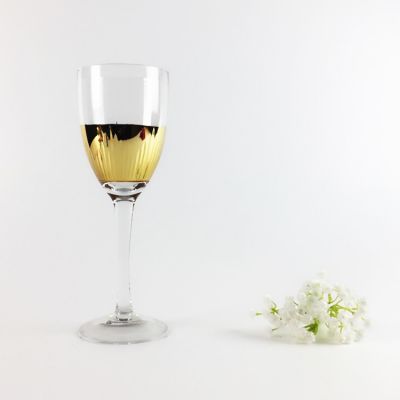 hand etching gold wine glass