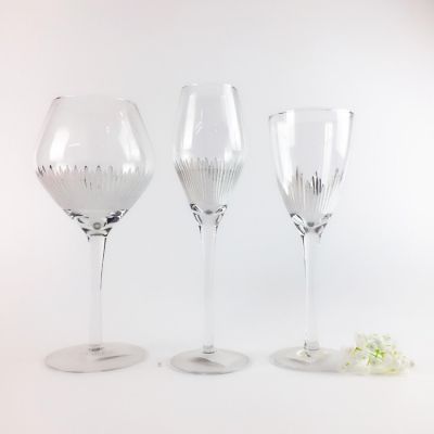 hand etching wine glass set