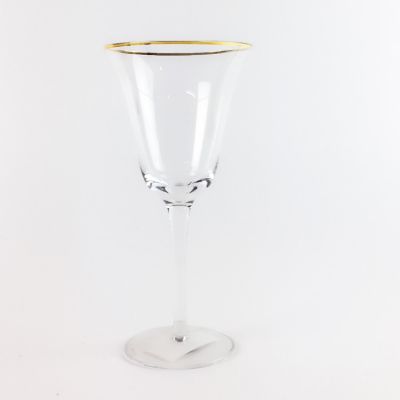  gold rim wine glass 