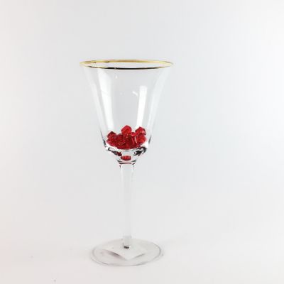  gold rim wine glass 