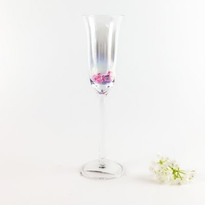 colorful hand blown tulip champagne glass