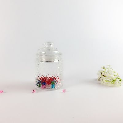 diamond check candy jar with clamp lid