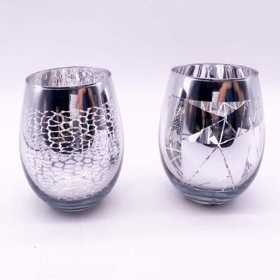 Aikehomeware electroplate glass candle holder