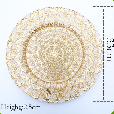 Hot selling gold butterfly plating glass plate