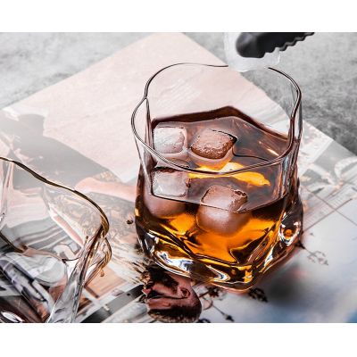 250mL Personalized logo round bottom whisky glass circle top whisky glass cup