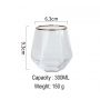 Aikeyi homeware gold rim drinking glass cup glass tumbler