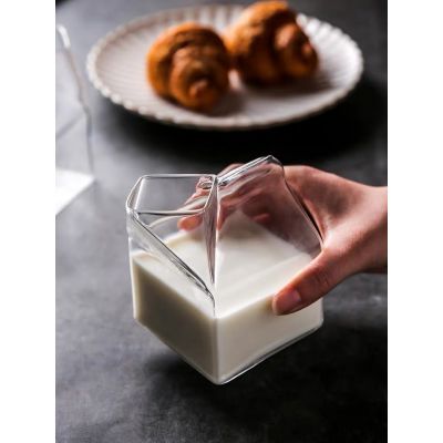 380ml milk glass carton New designs hot selling milk container glass milk box glass