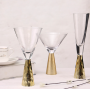 high quality handmade 280ml clear cocktail margarita wine glass foil stem