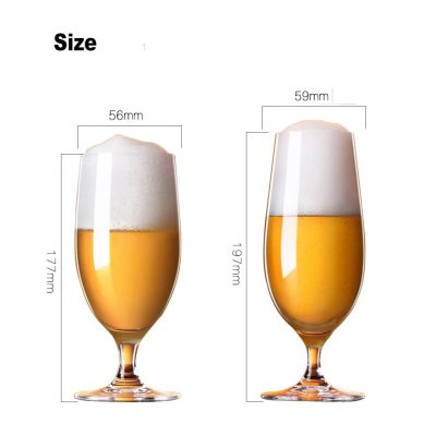 Wholesale unique wide mouth tulip shaped long stem beer glass brandy glass