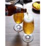 Wholesale unique wide mouth tulip shaped long stem beer glass brandy glass