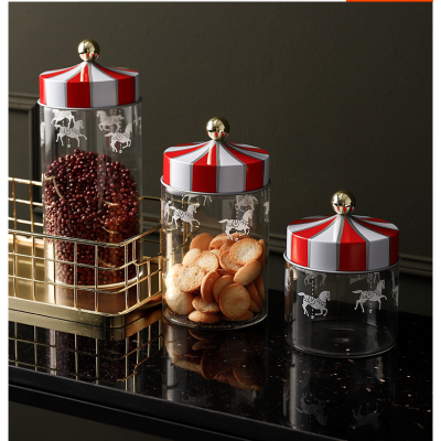 Hot selling cookie glass storage jar with glass lid from glass jar manufacturer