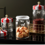 Hot selling cookie glass storage jar with glass lid from glass jar manufacturer