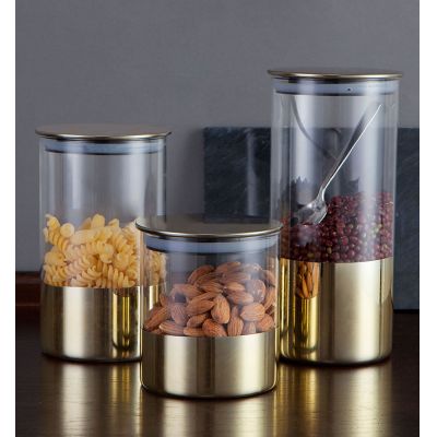 Factory price elegant gold foil heat resistant storage jar