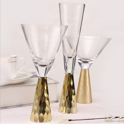 high quality handmade 280ml clear cocktail margarita wine glass foil stem