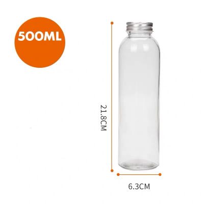  Wholesale price round juice coffee glass bottle with lid