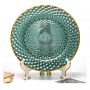 Creative green color pattern dinner plate glass plate charger plate