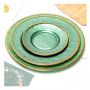 Handmade NEW green round glass dinner plate