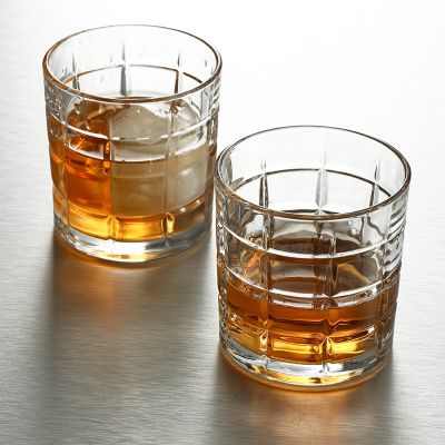 Hot Sale Wholesale Glass Engraved Square Crystal Whiskey Glass