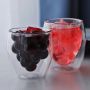 Fruit shape glass cup double wall tea cup coffee mug