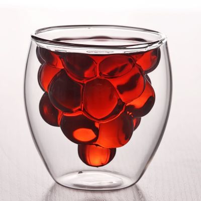 Fruit shape glass cup double wall tea cup coffee mug