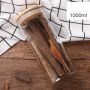 Transparent food spice weed glass bamboo wooden lid container storage jars for with bamboo cork lid