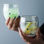 Hot selling animal design double wall glass cup coffee cup