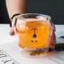 Hot selling animal design double wall glass cup coffee cup