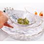 Wedding tableware clear glass beaded charger plate gold rim charger plate dinner plate luxury