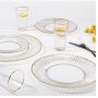 Factory price wholesale strip gold rim glass charger plate set