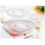 Factory price wholesale strip gold rim glass charger plate set