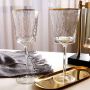 Crystal glass wine goblet hammer champagne glass with gold rim wine glass 