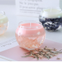 Low moq round shape glass candle holder jar