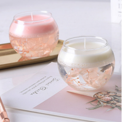 Low moq round shape glass candle holder jar