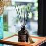 Luxury Customized 200ml clear Matt Black Essential Oil Perfume Glass Reed Diffuser Bottle