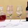 Creative handmade rose goblet wine glasses pink wine glass