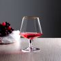 Luxury custom hand-blown red wine glass pure hand-painted gold crystal hexagon brandy glass goblet